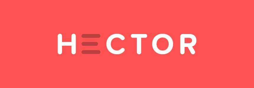 Hector wordmark in white on a coral background.